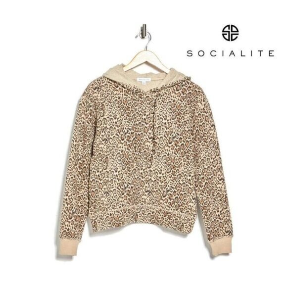SOCIALITE Printed Pullover Hoodie‎ Long Sleeve Sweater NWT - Picture 3 of 7